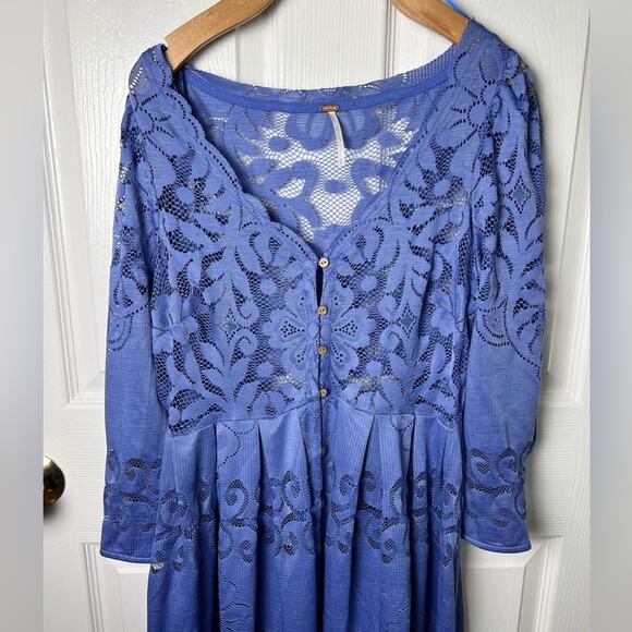 Free People Shadow Dance Midi Dress in Persian Jewel XS - Picture 4 of 12